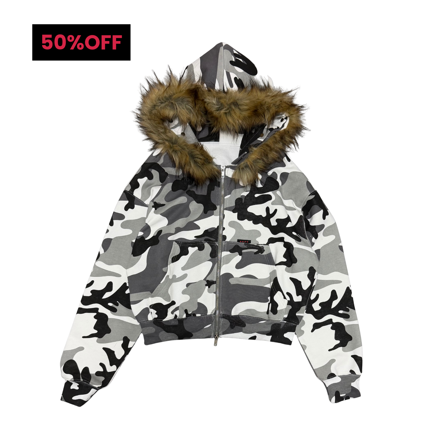 FUR ZIP HOODIE - SNOW CAMO – 9/S PROJECT FUR ZIP HOODIE - SNOW CAMO – 9/S PROJECT