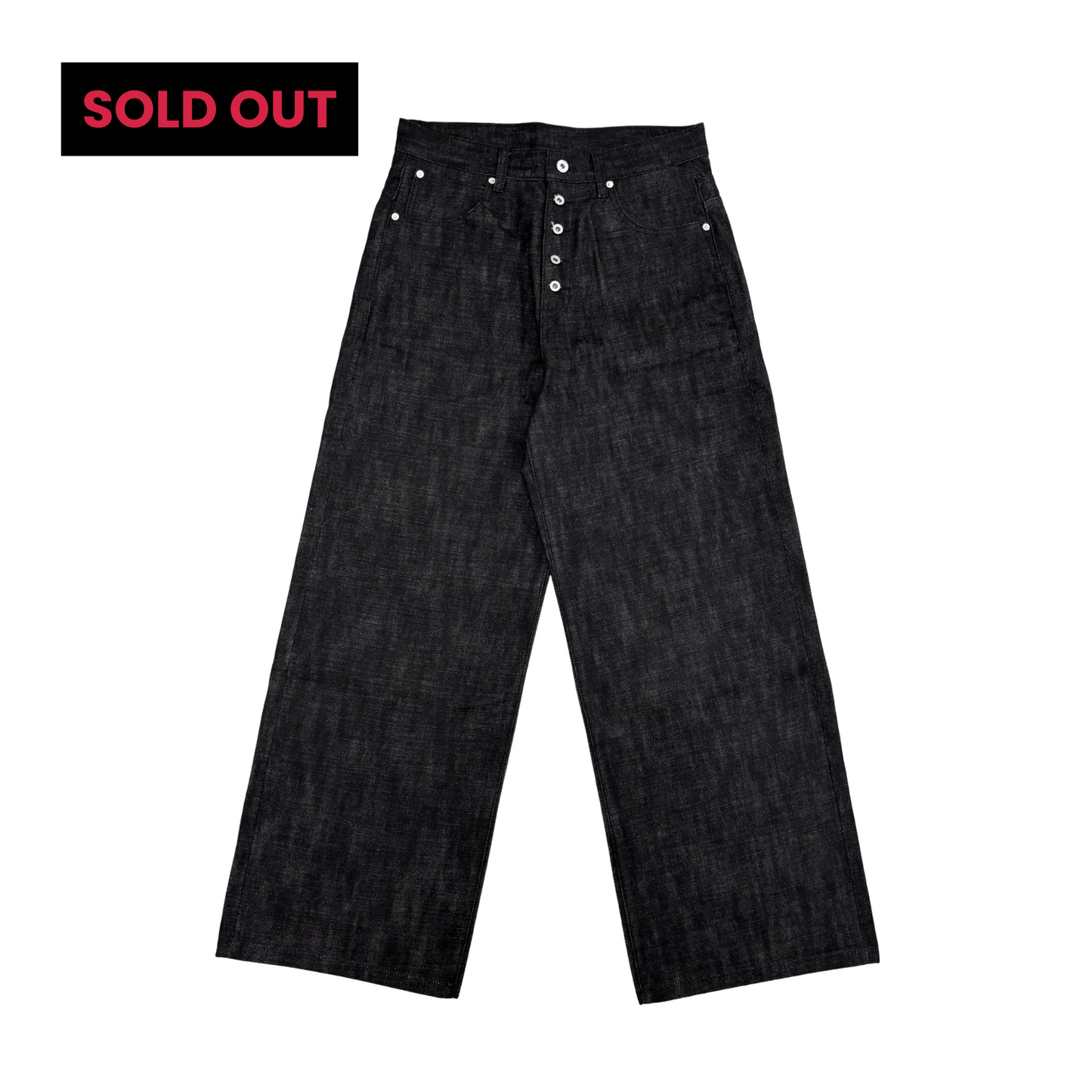 BUTTON FLY DENIM - BLACK