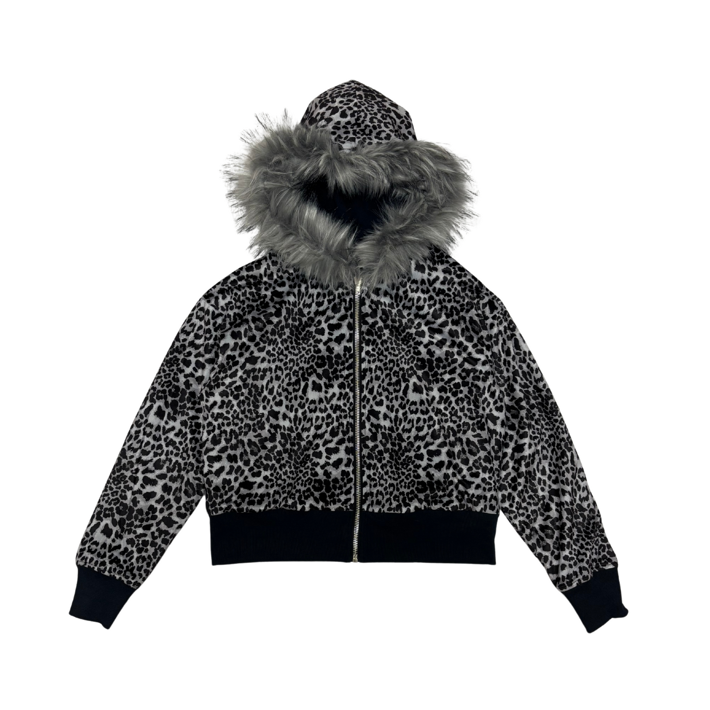 FUR ZIP HOODIE - NAVY