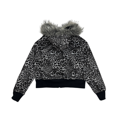 FUR ZIP HOODIE - NAVY
