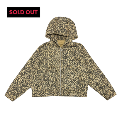 DENIM HOODIE - LEOPARD