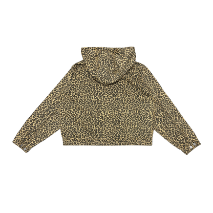 DENIM HOODIE - LEOPARD