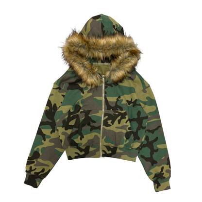 FUR ZIP HOODIE - CAMO
