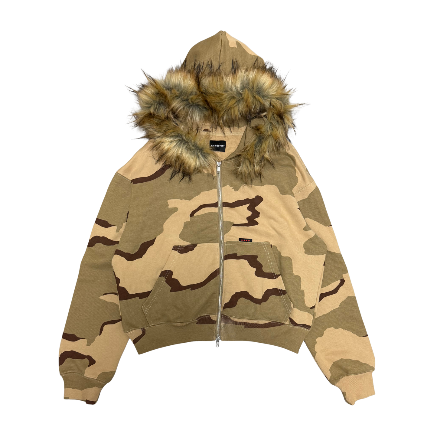 FUR ZIP HOODIE - DESERT CAMO