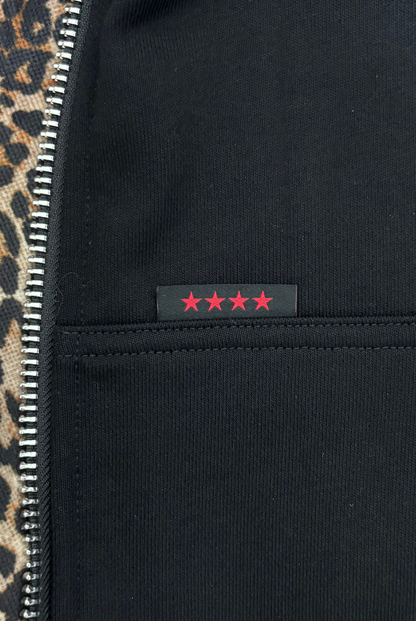 FUR ZIP HOODIE - BLACK